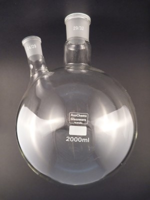 Round bottom boiling flask 2 neck 29/32, 24/29 2000mL